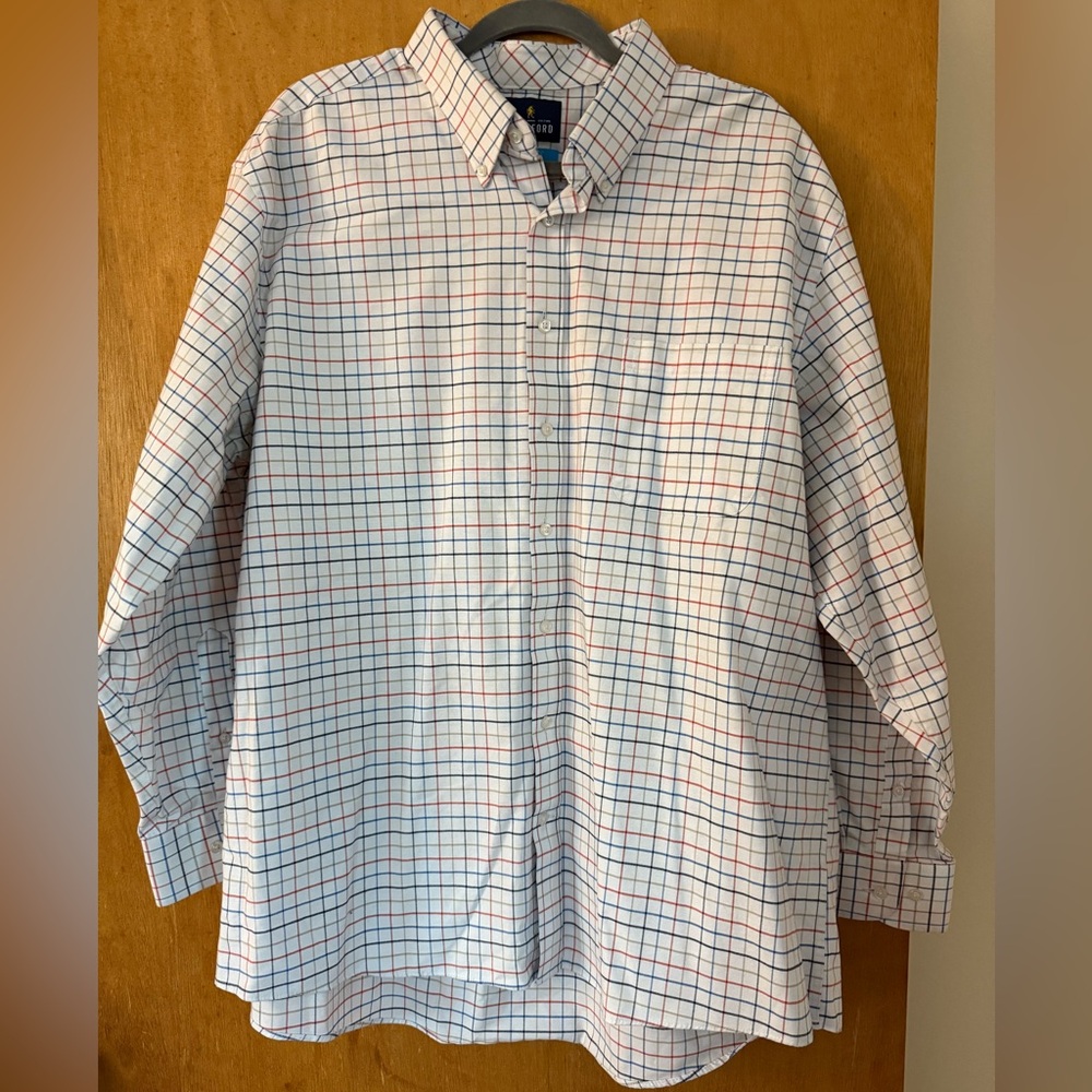 Stafford Red and Blue Plaid Shirt